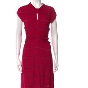 Proenza Schouler Striped Midi Dress size 2 Magenta Red Pink